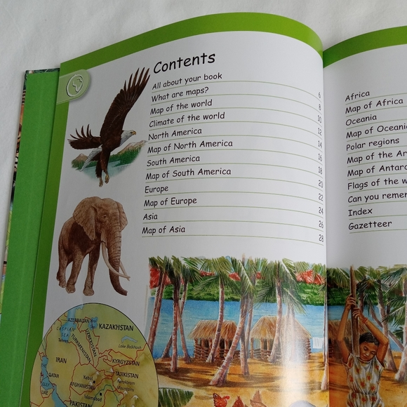 " Explore & Learn Atlas of the World " Kids Book Elementary Homeschool Hardcover - Picture 4 of 16